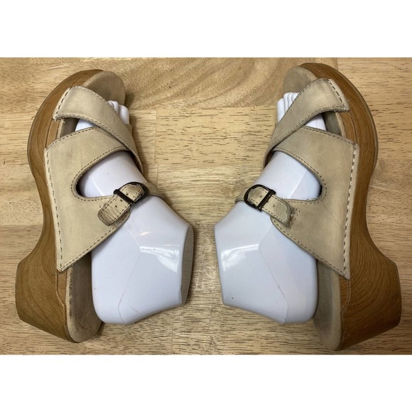Dansko Women’s Size 40/US 9.5 Ivory Leather Cross Strap ‘Sela’ Slide Sandals - Picture 5 of 14